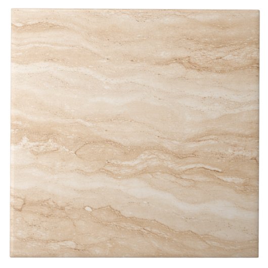Warm Travertine Stone – Premium Ceramic Tile タイル (正面)