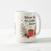 Warm up it's coffee season コーヒーマグカップ (正面右)