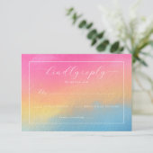 Warm Watercolor Gradient Invitation 出欠カード (スタンド正面)