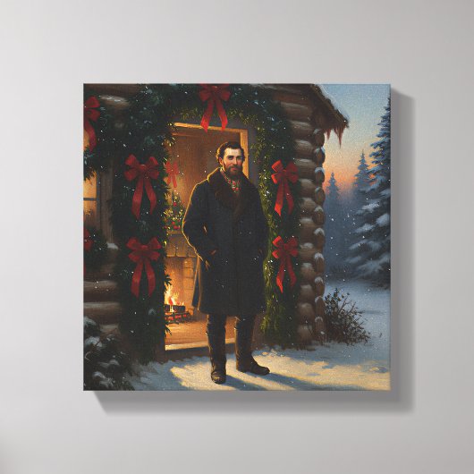 Warm Welcome: Eastman Johnson Holiday Glow キャンバスプリント (正面)