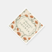 Warm Wildflower Baby Shower スタンダードカクテルナプキン (角)
