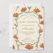 Warm Wildflower Baby Shower 招待状 (正面)