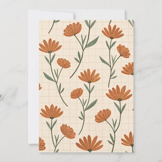 Warm Wildflower Baby Shower 招待状 (裏面)