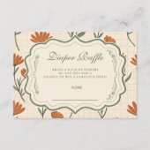 Warm Wildflower Baby Shower Diapper Raffle エンクロージャーカード (正面)