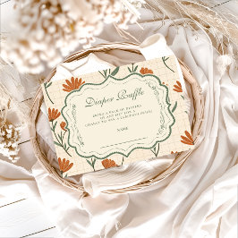Warm Wildflower Baby Shower Diapper Raffle エンクロージャーカード