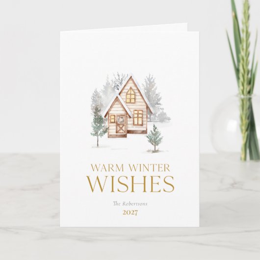 Warm Winter Cottage Christmas Card シーズンカード (正面)