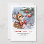 Warm Winter Fawn Watercolor Christmas Printable  シーズンカード (正面)