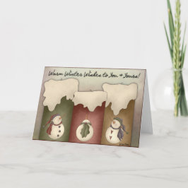 Warm Winter Wishesキャンドルカー空白のド シーズンカード