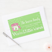 Warm Winter Wishesクリスマスセーターのアドレス 長方形シール (封筒)