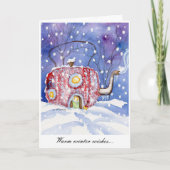 "Warm Winter Wishes" Notecard カード (正面)