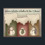 Warm Winter Wishes to You & Yours Holidayポストカード シーズンポストカード<br><div class="desc">この国のプリムデザインをホリデーシーズンに送信 – トリナ・クラークによって設計…</div>