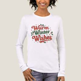 Warm winter wishesminimal chic Santa christmas tee トライブレンドＴシャツ