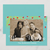 Warm Wishesトロピカルファミリーフォトカード (正面/裏面)
