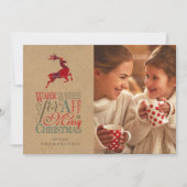 Warm Wishesフォトクラフト&タータンチェックレッドID589 招待状 (正面)