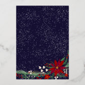 Warm wishesフローラリース雪写真 箔シーズンカード (裏面)