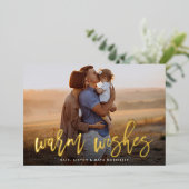 Warm Wishesブラシのレターフォト 箔シーズンカード (立ち正面)