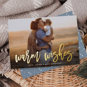 Warm Wishesブラシのレターフォト 箔シーズンカード