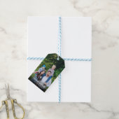 Warm Wishesホワイトスクリプトカスタムフォトクリスマス ギフトタグ (より糸付き)