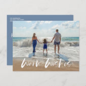 Warm Wishes家族沿岸ビーチ写真 シーズンポストカード (正面/裏面)