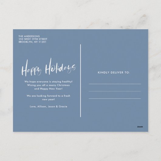 Warm Wishes家族沿岸ビーチ写真 シーズンポストカード (裏面)