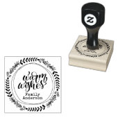 WARM WISHES書名パーソナライズされた ラバースタンプ (押印)