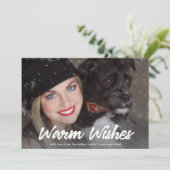 Warm Wishes横パーソナライズされた写真 シーズンカード (スタンド正面)