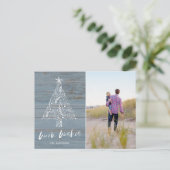 Warm Wishes沿岸ビーチフロリダ州家族の写真 シーズンポストカード (スタンド正面)