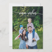 Warm Wishes白いスクリプト写真ユニーククリスマス 招待状 (正面)