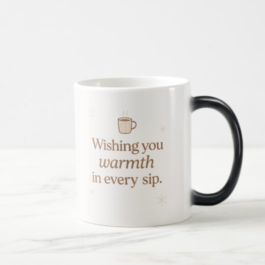 Warm Wishes | シンプルなクリスマス 引用 マグカップ (右)