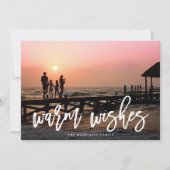 Warm Wishes Brush Lettered Photo シーズンカード (正面)