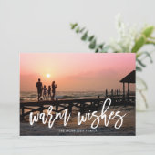 Warm Wishes Brush Lettered Photo シーズンカード (スタンド正面)