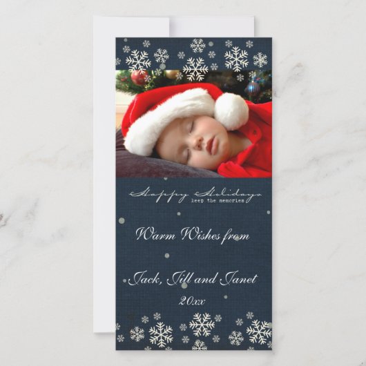 Warm Wishes Christamsフォトカード シーズンカード (正面)
