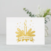 Warm Wishes Christmas Candle Gold 箔シーズンカード (立ち正面)