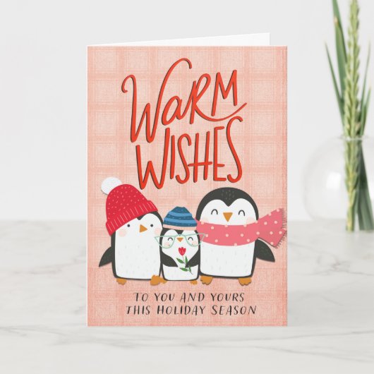 Warm Wishes Christmas Penguinカード シーズンカード (正面)