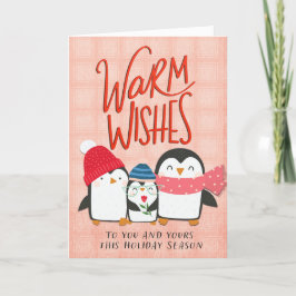 Warm Wishes Christmas Penguinカード シーズンカード