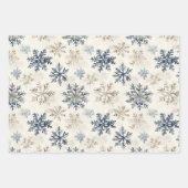 Warm Wishes Cocoa Marshmallow Snowflakes Christmas ラッピングペーパーシート (正面3)