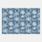 Warm Wishes Cocoa Marshmallow Snowflakes Christmas ラッピングペーパーシート (正面2)