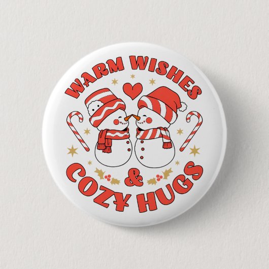 Warm Wishes  & Cozy Hugs 缶バッジ (正面)