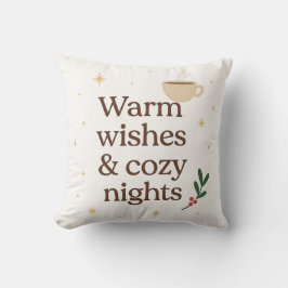 Warm Wishes & Cozy Nights – シンプルなホリデー クッション