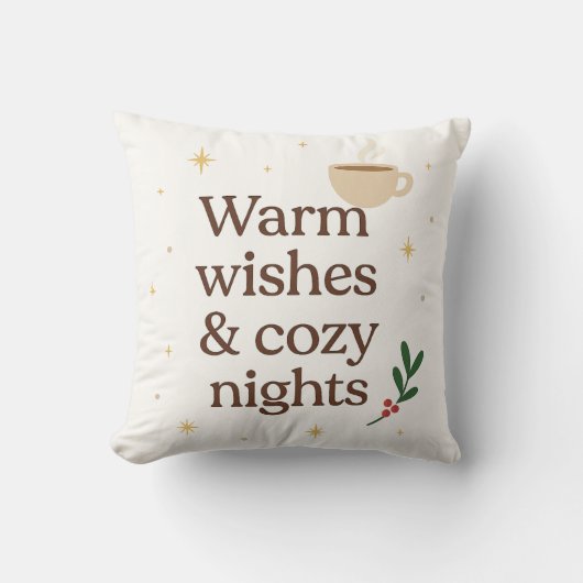 Warm Wishes & Cozy Nights – Minimalist Holiday  クッション (正面)