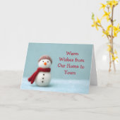 🎄 Warm Wishes Felt Snowman Holiday Card ❄️ カード (黄色い花)