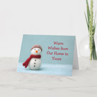 🎄 Warm Wishes Felt Snowman Holiday Card ❄️ カード