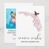 Warm Wishes Florida Photo Christmas Card サンキューカード (正面/裏面)