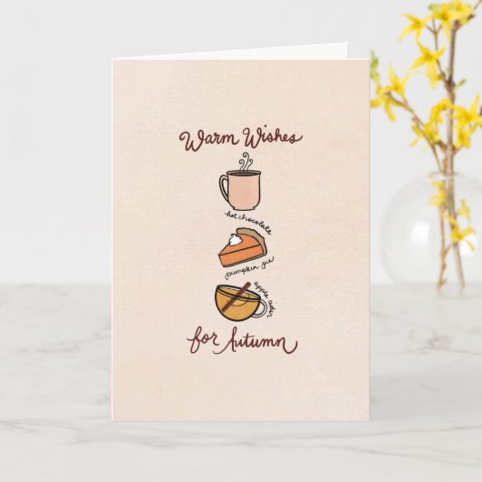 Warm Wishes for Autumn Greeting Card カード (黄色い花)