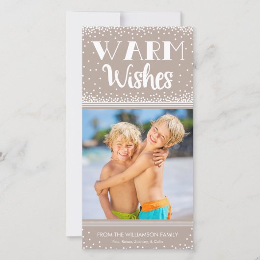 Warm Wishes Holiday Photo Card / Beige シーズンカード (正面)