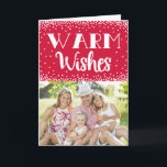 Warm Wishes Holiday Photo Greeting Card/赤 シーズンカード<br><div class="desc">購入する前にテンプレートの画像を自分の写真に置き換えて下さい。</div>