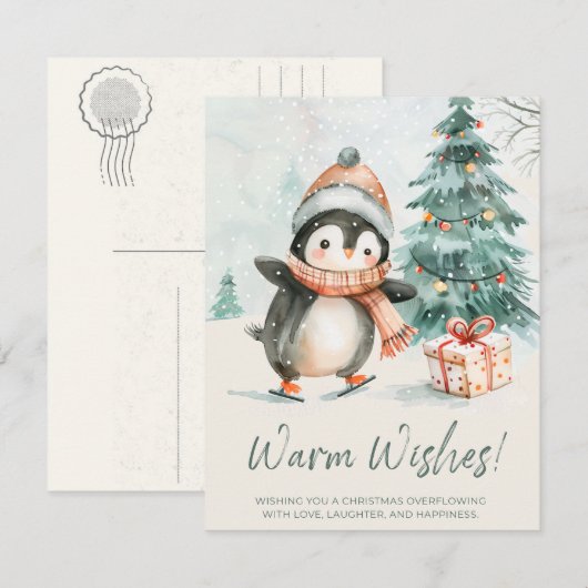 Warm Wishes Penguin シーズンカード (正面/裏面)