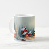 Warm Wishes Personalized Christmas Mug コーヒーマグカップ (正面左)