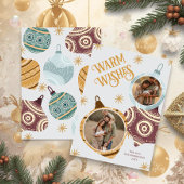 Warm Wishes Personalized Modern Ornament シーズンカード
