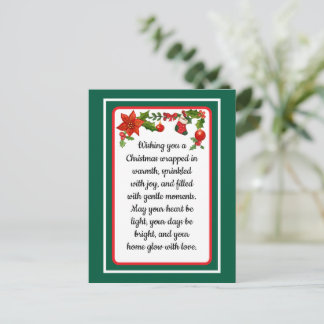 Warm wishes poinsettia christmas card シーズンポストカード
